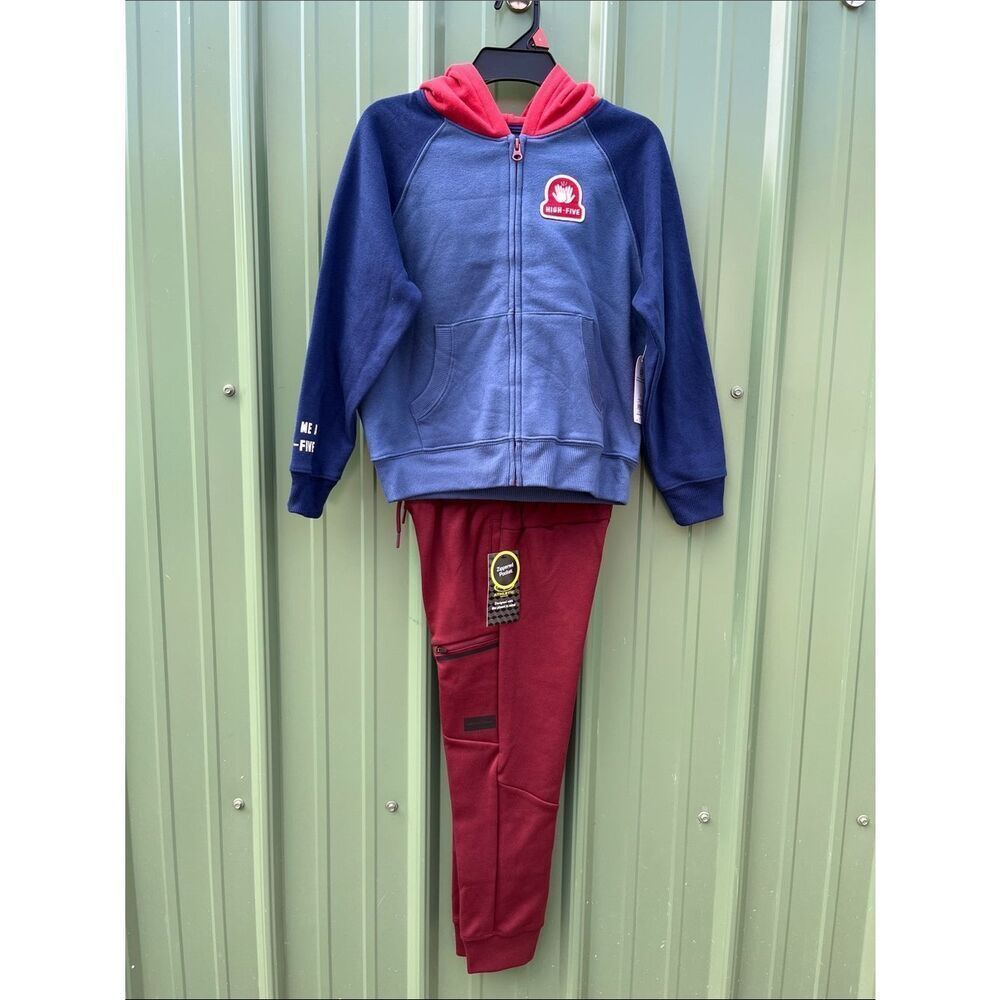 Boys Full Zip-Up Hoodie & Jogger Pants 2-Piece Set Size M